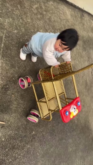 自己推车走喽